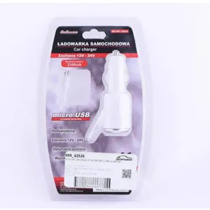 PUNJAČ ZA VOZILO 12/24V ,2,1A SA MICRO USB ULAZOM
