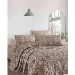 Pure - Smeđa King Pique Posteljina (EU) (FR)