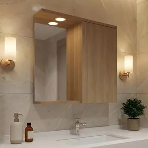 Purus 80 - 141 Sonomo Oak Bathroom Cabinet With Mirror