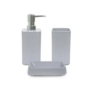 PZR-042 White
Grey Bathroom Set (3 Pieces)