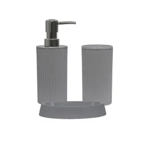 PZR-048 Grey Bathroom Set (3 Pieces)