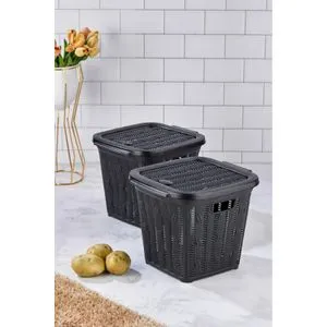 PZR-068 Black Laundry Basket
