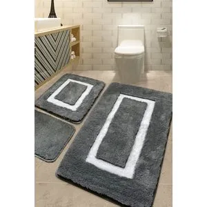 Quadrato Frame - Anthracite Anthracite Acrylic Bathmat Set (3 Pieces)