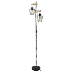 Rabalux Fabian, unutrašnja metal-drvena podna lampa, E27 2x