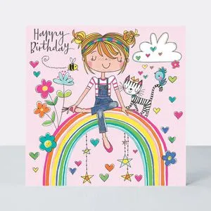 Rachel Ellen Čestitka puzzla - Girl on Rainbow