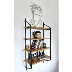 Raffy3 Crna Polica za Zid od Atlantskog Borova