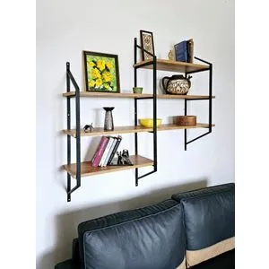 Raffy5 Crna Polica za Zid od Atlantskog Borova