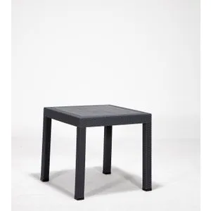 Rattan 80 x 80 Camsiz Masa - Anthracite Anthracite Garden Table