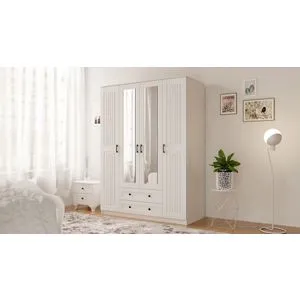 Rb-074 Matte White Wardrobe