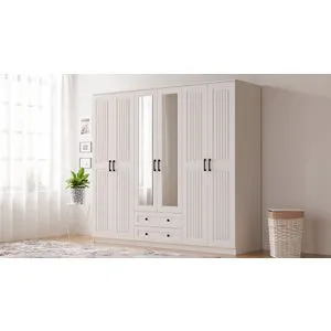Rb-075 Matte White Wardrobe