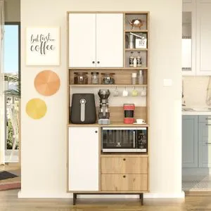 RE6-SW OakWhite Multi Purpose Cabinet