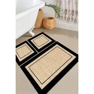 Regona - Beige Beige Bathmat Set (3 Pieces)