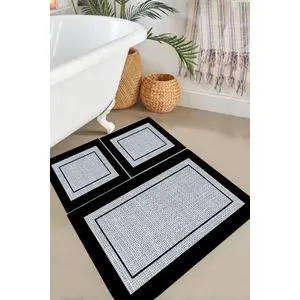 Regona - Grey Grey Bathmat Set (3 Pieces)