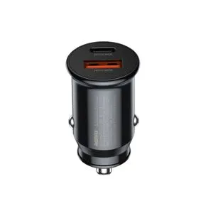 REMAX Auto punjač adapter 1xUSB A + 1xTIP C 30W RCC231, crni