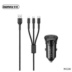 Remax Auto punjac 2.4A 2xUSB+ kabl 3 u 1 RCC236, crni