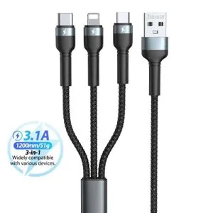 Remax DATA kabl Jany 3.1A RC-124th 3in1, crni