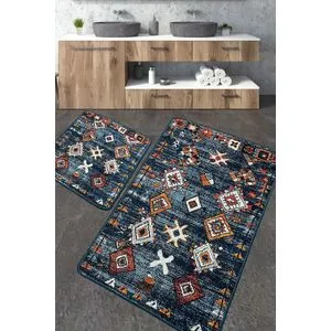 Ressal Multicolor Bathmat Set (2 Pieces)