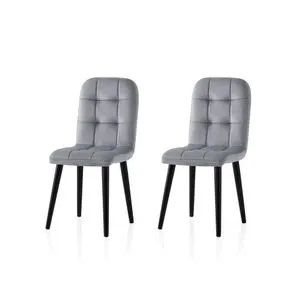 Retro - 732 V2 Crna i Siva Stolica Set (2 Komada)