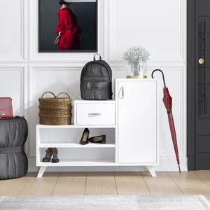 Retro - White White Shoe Cabinet