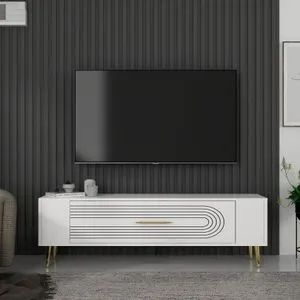 Retrol3 - White, Gold White
Gold TV Stand