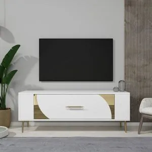 Retrop2 - White, Gold White
Gold TV Stand