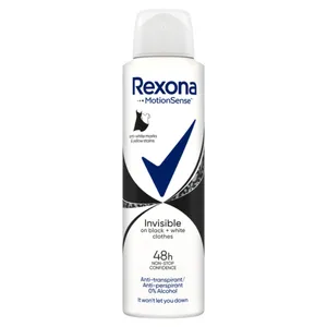 Rexona Invisible on Black + White 48H Antiperspirant Spray Damski 150 ml