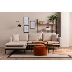 Reya - Cream Cream Corner Sofa