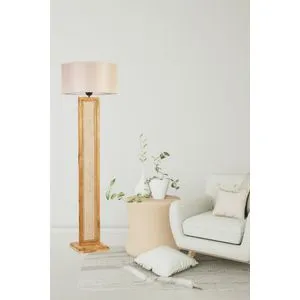 Ribon Yanık Silindir 15-3 Lambader Rattan Floor Lamp