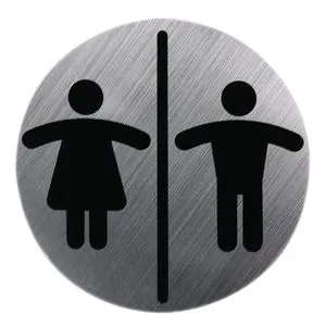 Ridder oznaka za WC muško ženski fi 80 mm inox 13530300