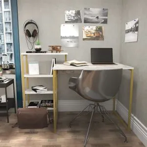 Rino - Gold Gold Study Desk