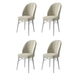 Ritim - Cream, White Cream
White Chair Set (4 Pieces)