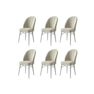 Ritim - Cream, White Cream
White Chair Set (6 Pieces)