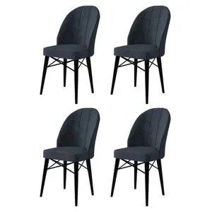 Ritim - Set Crnih Stolica (4 Komada)