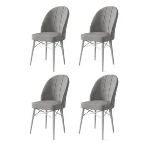 Ritim - Sivi i beli set stolica (4 komada)