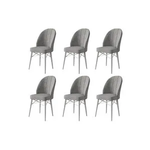 Ritim - Sivi i beli set stolica (6 komada)