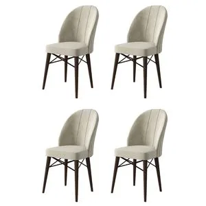 Ritim - Smeđa krem stolica set (4 komada)