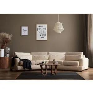 River 4 Seater Left (Xc Left-2R) - Beige Beige 4-Seat Sofa