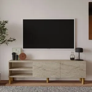 River - Travertine Travertine TV Stand