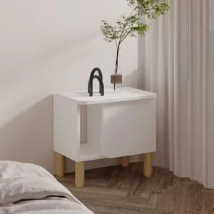 River - White White Nightstand