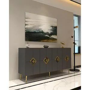 Robber KB150 - Antracit, Zlatni Antracit Konsolni Sto