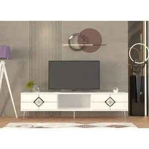 Robber - TV Stalak u Beloj i Srebrnoj Boji