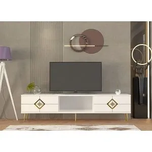 Robber - TV Stalak u Beloj i Zlatnoj Boji