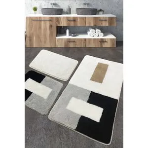 Roin Multicolor Acrylic Bathmat Set (3 Pieces)