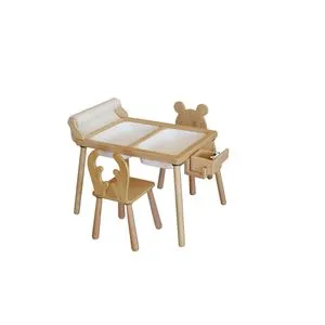 Roll and 2 Chairs - White White Kid's Table Set