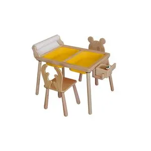 Roll and 2 Chairs - Yellow Yellow Kid's Table Set