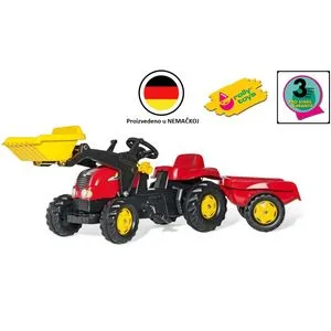 Rolly Traktor Kid Sa Utovarivačem I Prikolicom, Crveni