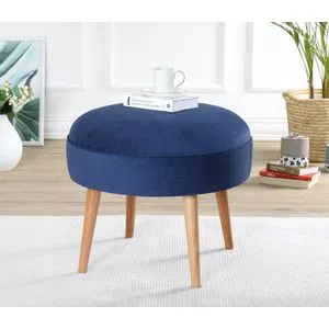 Romley - Dark Blue Dark Blue Pouffe