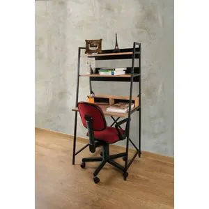 Rona Atlantic Pine Crni Radni Sto i Polica za Knjige