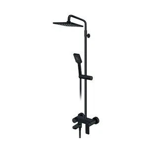 Rosan S.2 BLACK Baterija za tuš kadu sa usponskim tušem 210x210mm i izlivom
