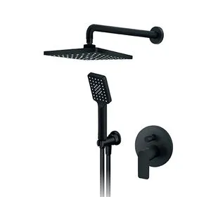 Rosan  S.2 BLACK Uzidna baterija sa zidnim tušem210*210mm i ručnim tušem